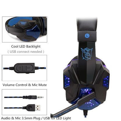 LED Gaming Headset with Microphone
