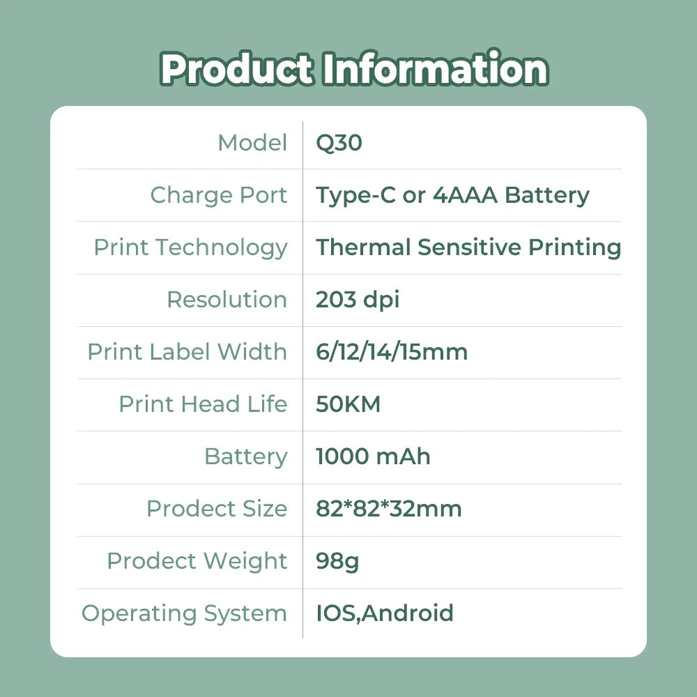 Mini Bluetooth Label Printer
