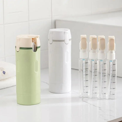 4-in-1 Travel Refillable Bottle Set – Compact Toiletry Dispenser