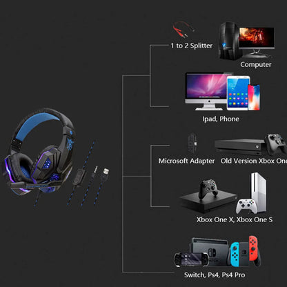 LED Gaming Headset with Microphone