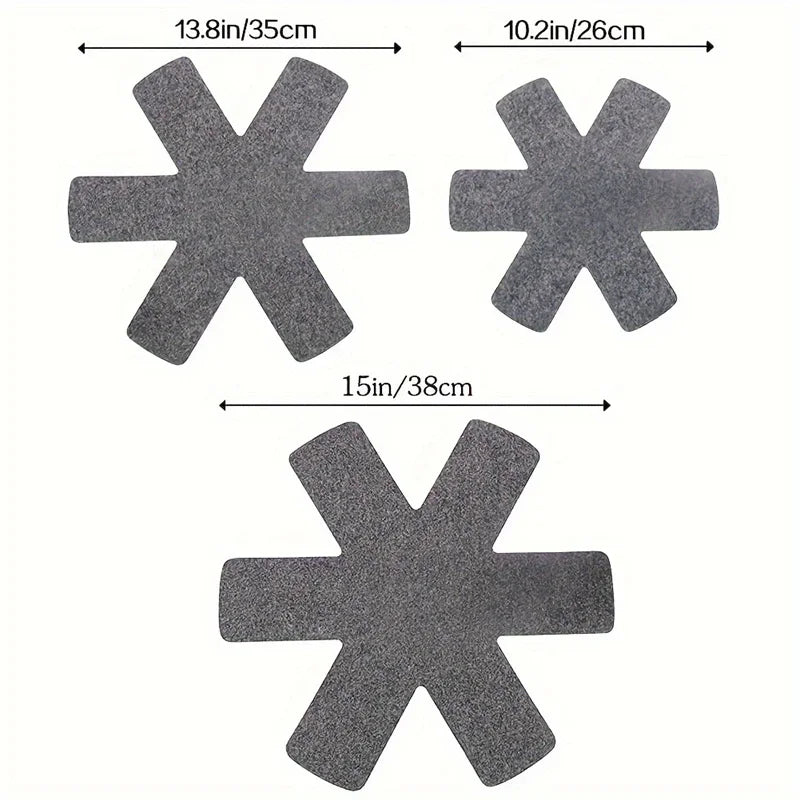 3 Pcs - Pot Pan Felt Protectors Set